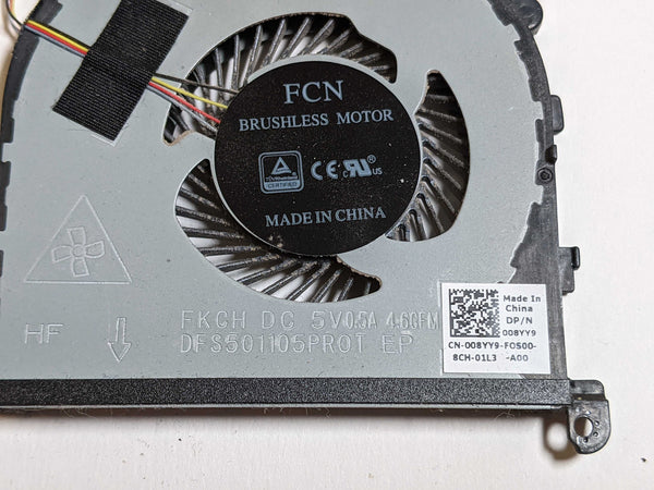 Genuine Dell XPS 15 9570 Laptop CPU GPU Cooling Fan NID04 008YY9 08YY9