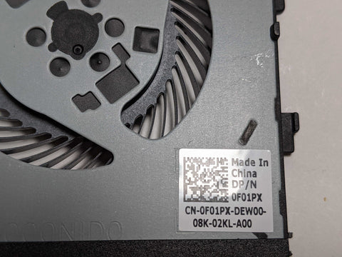 Dell OEM XPS 9570 7590 Precision 5540 CPU Cooling LEFT Side Fan F01PX 0F01PX