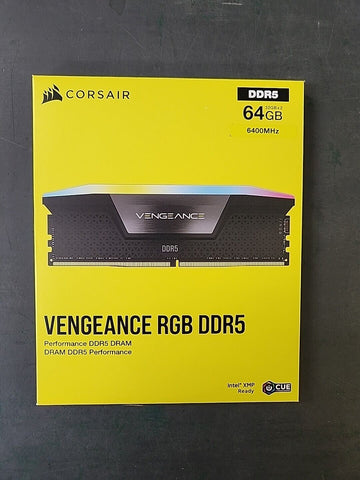 CORSAIR VENGEANCE RGB DDR5 RAM 64GB (2x32GB) 6400MHz (CMH64GX5M2B6400C32)