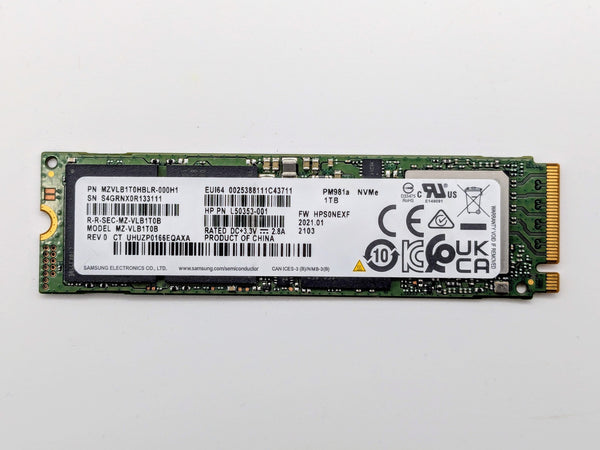 Samsung PM981 1024GB NVMe SSD Solid State Drive MZ-VLB1T0B