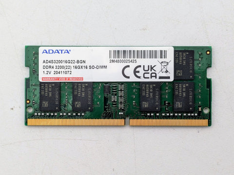 ADATA RAM 16GB (1x16GB) DDR4 3200MHz CL22 SODIMM Laptop Memory AD4S320016G22-BGN