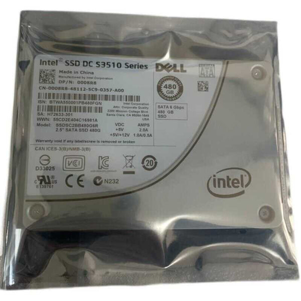 Intel DC S3510 SSDSC2BB480G6R Dell 008R8 480GB 2.5 6Gbps MLC SATA SSD