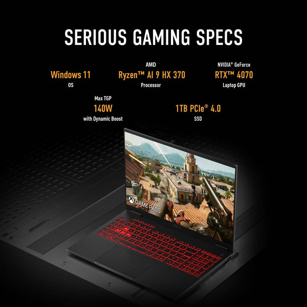 ASUS TUF Gaming A16 16•16 inches•2560 x 1600•Ryzen 9 AI HX 370•LCD•Gray