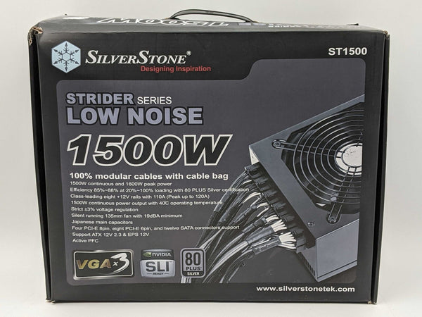SilverStone ST1500 Strider Series 1500W 80 Plus Silver Box & Manual