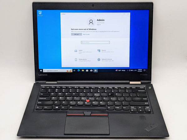 Lenovo X1 carbon 4th gen 14 FHD I7-6600U 256GB SSD 16GB W10P Backlit FP Reader