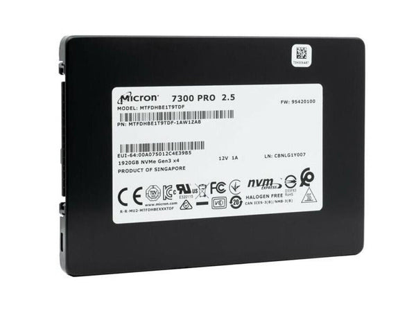 Micron 7300 Pro 1.9 TB PCIe NVMe U.2 Enterprise SSD (MTFDHBE1T9TDF-1AW1ZAB)