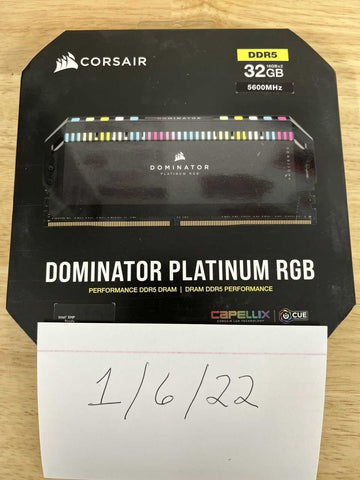 Corsair DOMINATOR Platinum RGB 32GB (2x16GB) DDR5 5600MHz C36 Memory - Black