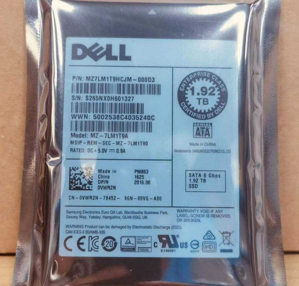 Samsung 1.92TB PM863 SSD SATA III 6Gbps 2.5