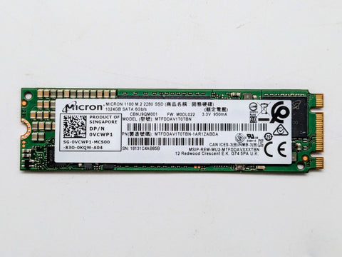 1TB MICRON 1100 M.2 SATA SSD 2280 - 6GB/S - MTFDDAV1T0TBN - Fast Free Shipping