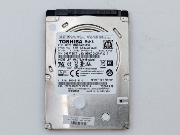 Toshiba Mobile Thin MQ01ACF050 500 GB 2.5 in 7.2K SATA III Hard Drive