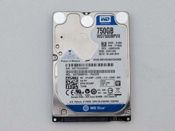 WD BLUE 750 GB WD7500BPVX-60JC3T0 2.5'' SATA LAPTOP HARD DRIVE